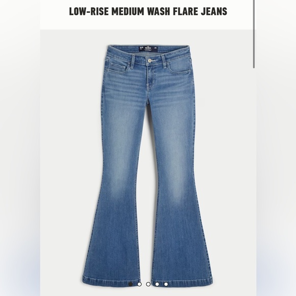 NWT Hollister Medium Wash Flare Jeans - Picture 2 of 4